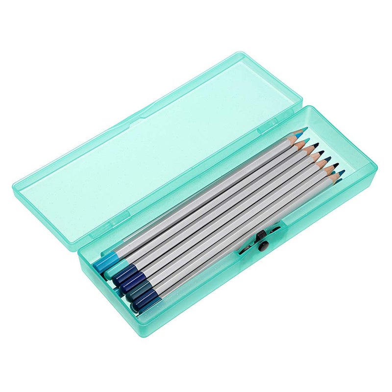 BTSKY 5 Pack Colorful Plastic Pencil Box Sketch Pencil Case Plastic Stationery Case with Snap Closure for Pencils, Pens, Drill Bits, Office Supplies - Image 4